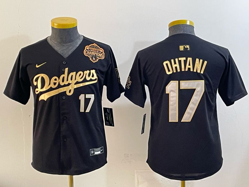 Youth Nike 2026 Los Angeles Dodgers #17 Ohtani  Black Gold Game MLB Jersey 064